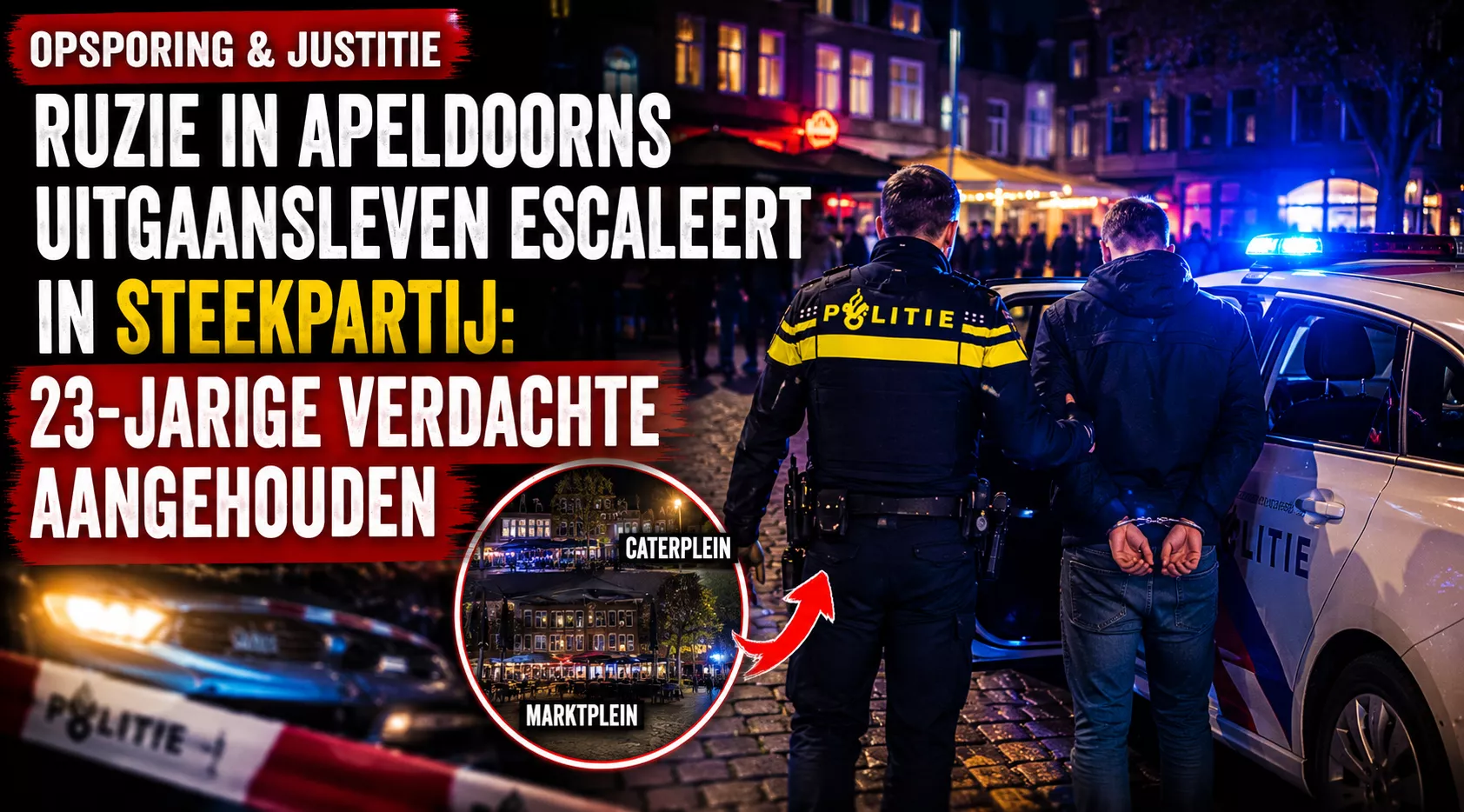 Ruzie in Apeldoorns uitgaansleven escaleert in steekpartij: 23-jarige verdachte aangehouden