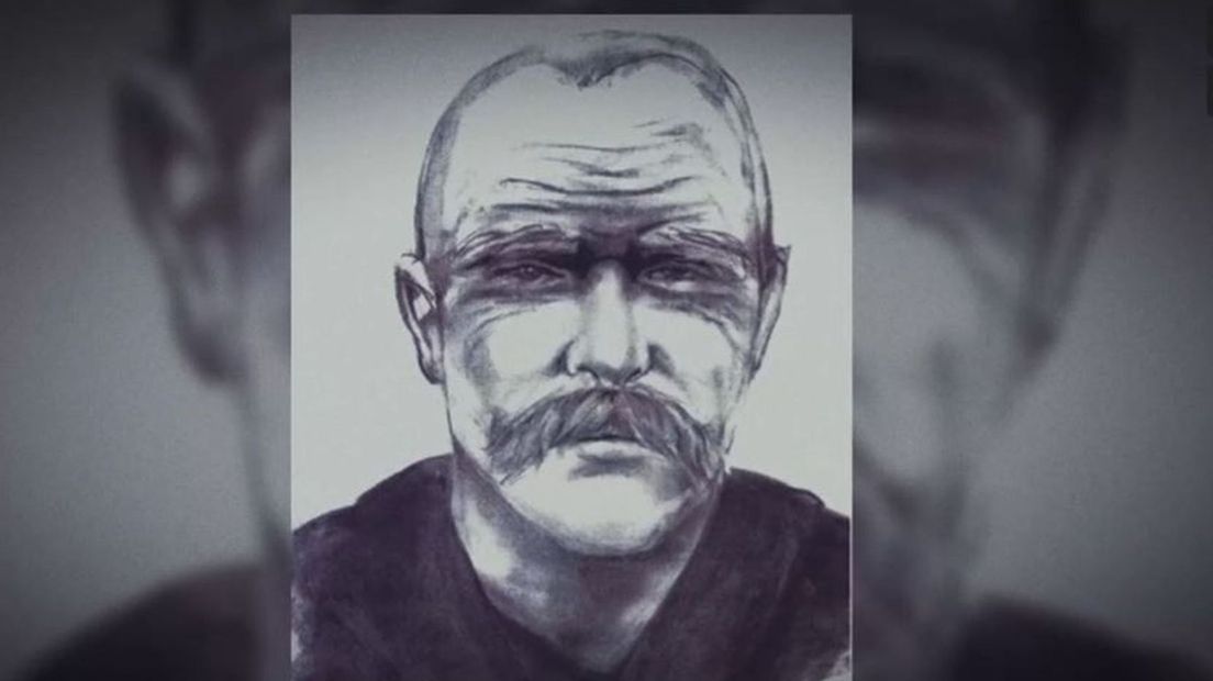 Compositieschets van Rudolf K., gemaakt door de politie op basis van een overlevende slachtoffer na een steekpartij in Twente.