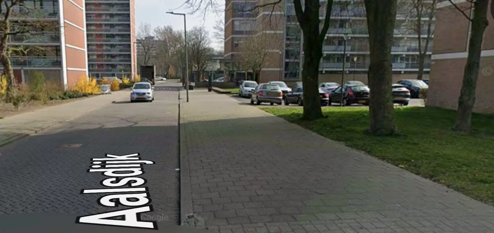 Meerdere politievoertuigen en een traumahelikopter ter plaatse op de Aalsdijk in Rotterdam, nadat de politie een vluchtende man met een vuurwapen heeft neergeschoten.