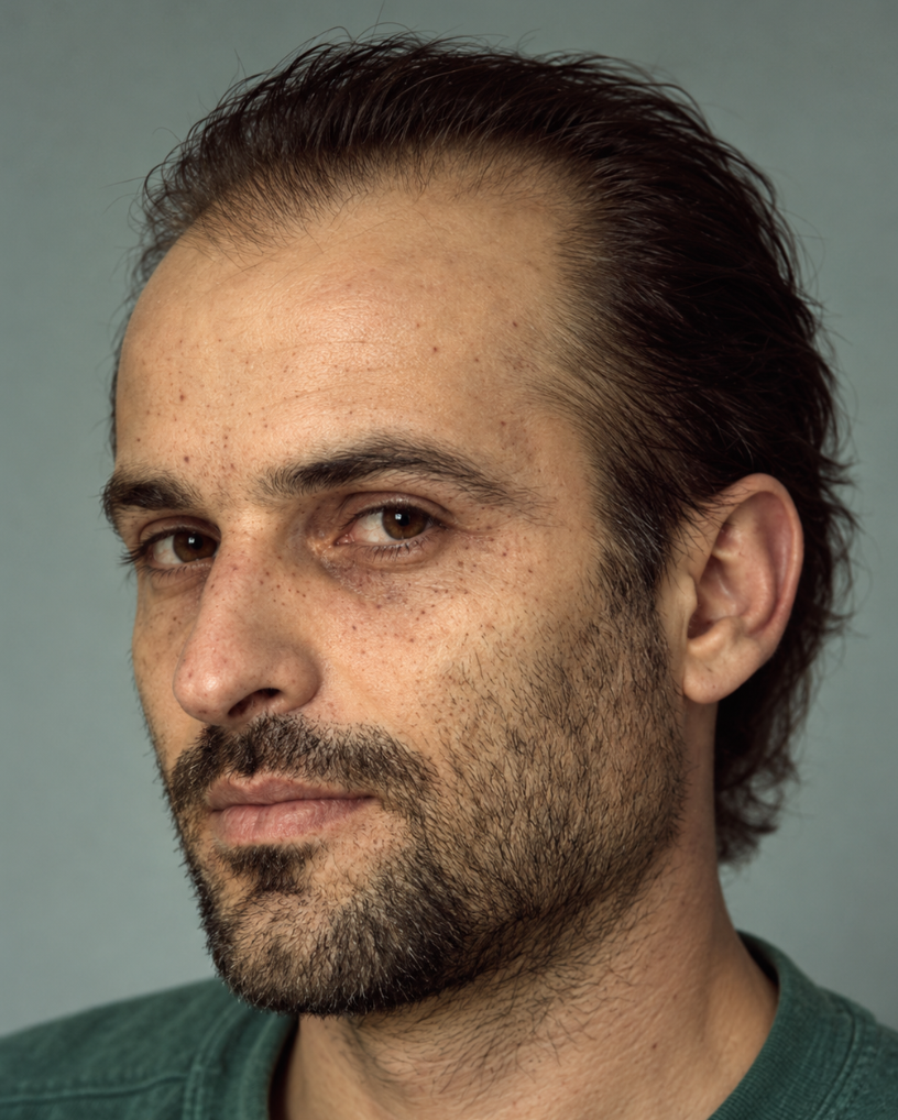 Digital composite en gezichtsreconstructie van de ongeïdentificeerde dode man uit het Flevopark in Amsterdam.