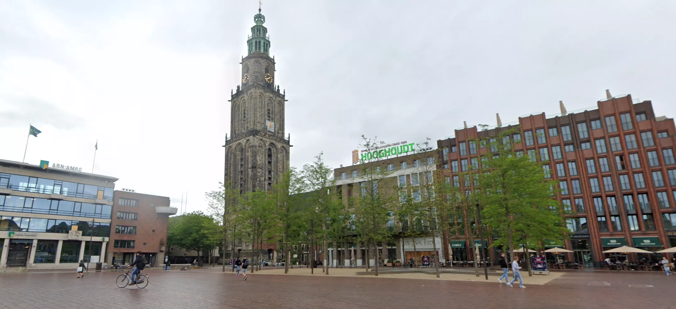 De Grote Markt in Groningen na een melding van een steekpartij.