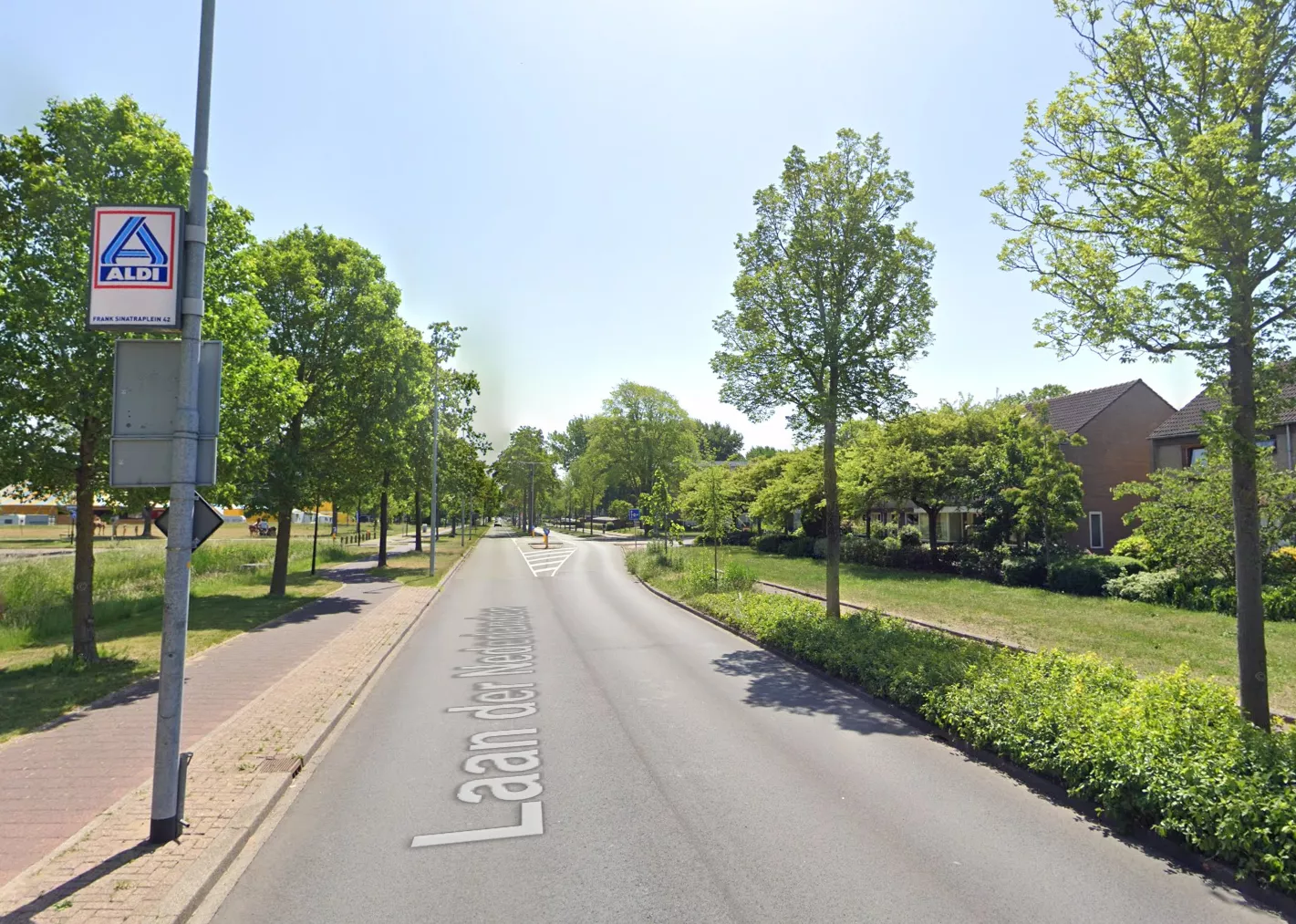 Straatbeeld van de Laan der Nederlanden in Beverwijk waar de mishandeling plaatsvond.