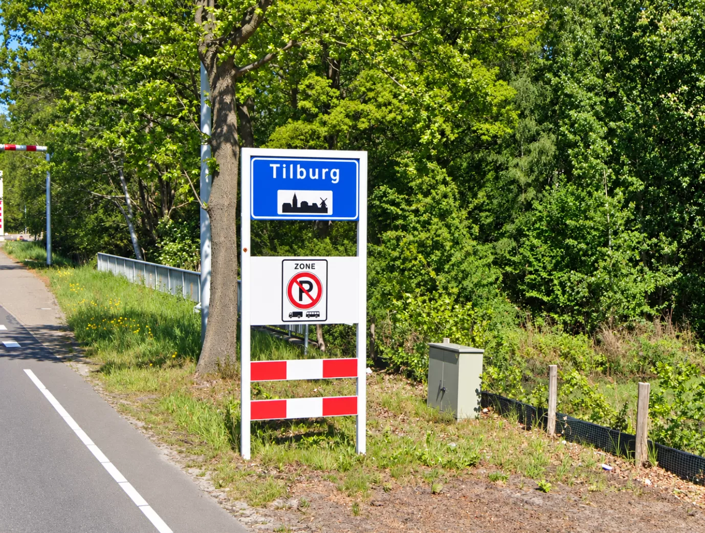 Het plaatsnaambord van de gemeente Tilburg