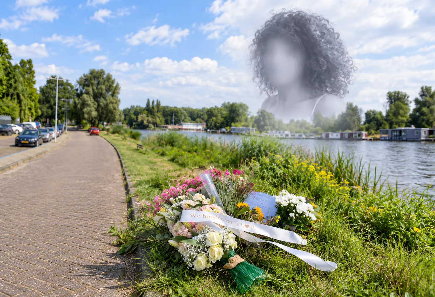 Het water aan de Amsteldijk waar de koffer met het lichaam werd gevonden.