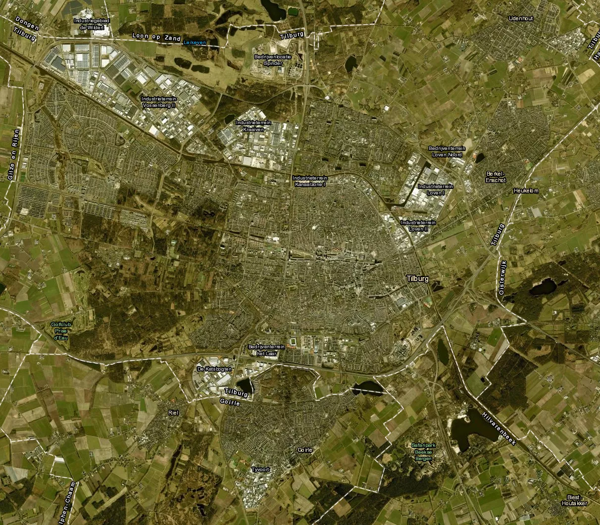 Plattegrond van Tilburg