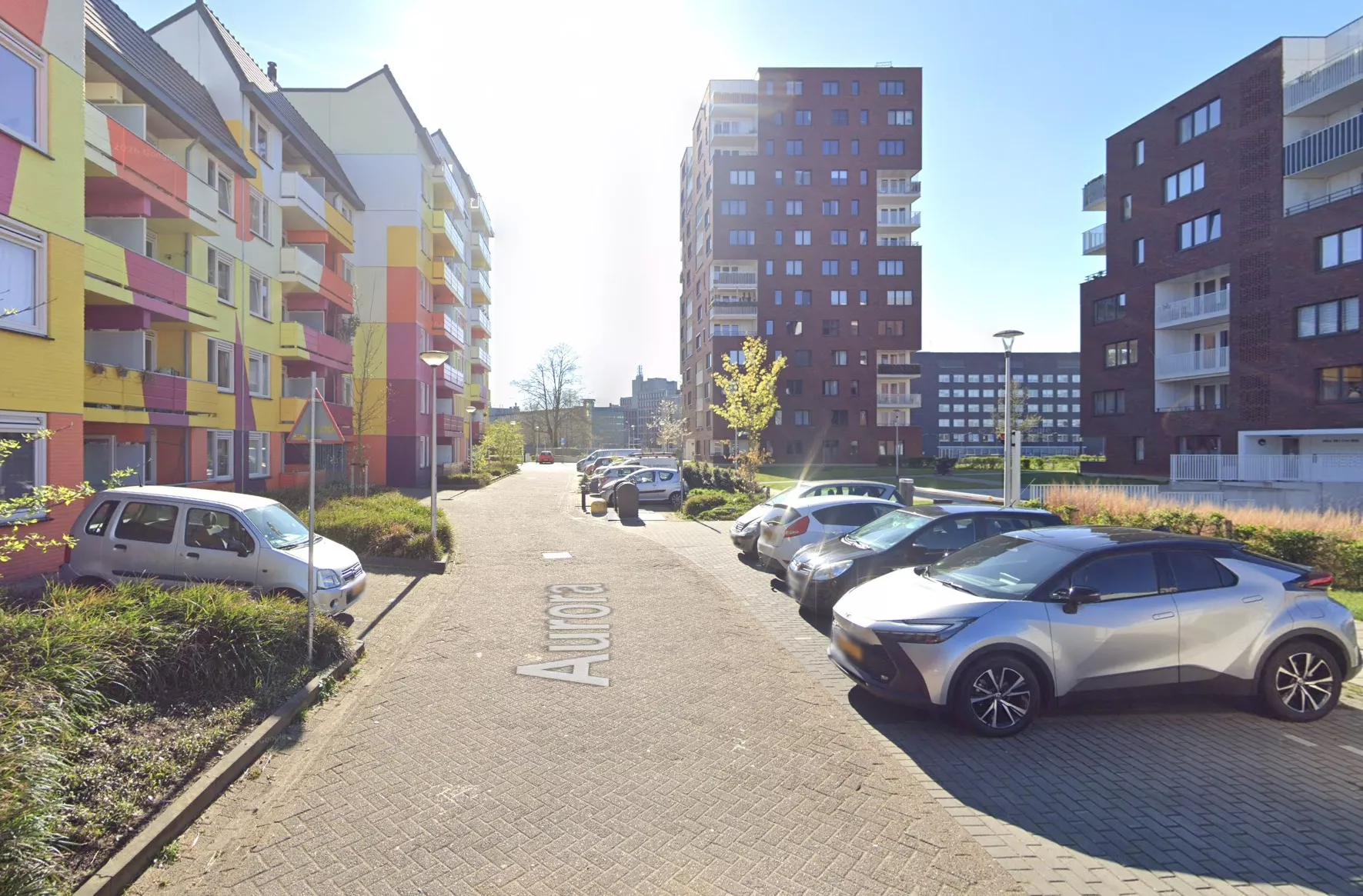 De straat Aurora in Heerlen na een steekincident op de vroege ochtend.