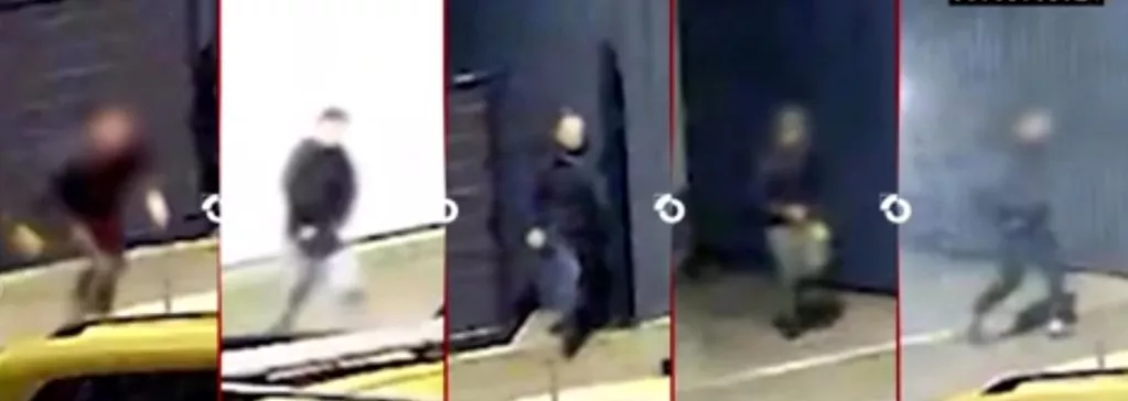 Bewakingsbeelden van een schutter die rennend het vuur opent op een vluchtende auto tijdens een drugsconflict aan de Poortweg in Bergen op Zoom.