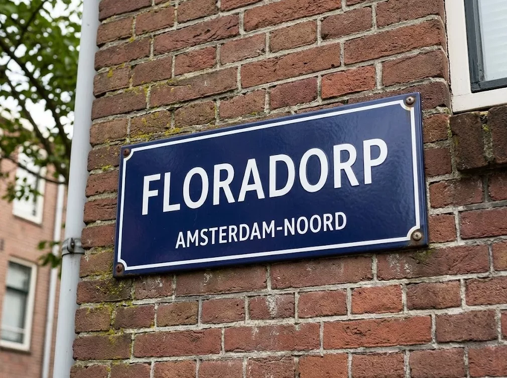 De wijk Floradorp in Amsterdam-Noord nadat een groep relschoppers brandjes stichtte en met stenen en vuurwerk naar agenten gooide.